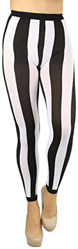 Image of ToBeInStyle Women's Wide Vertical Stripe Footed Footless Opaque Tights Leggings