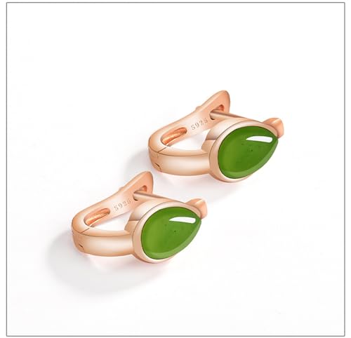 Boucles d'oreilles délicates en jadéite véritable grade A - 4