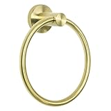 HouseAid Stainless Steel Towel Ring for Bathroom Hand Towel Holder Modern Circle Towel Hanger Round Towel Rack Wall Mounted Brushed Gold