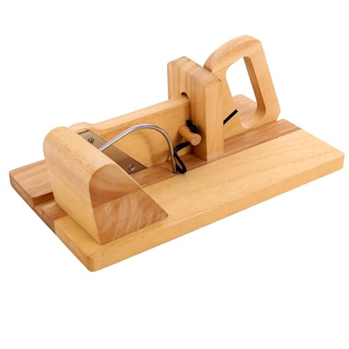 Wurstschneider Currywurstschneider Wurstschneidemaschine Klein Schinkenschneider Edelstahl und Holz Slicer Werkzeug Manuelle Slicer Geeignet Restaurants DessertgeschäFte und So Weiter