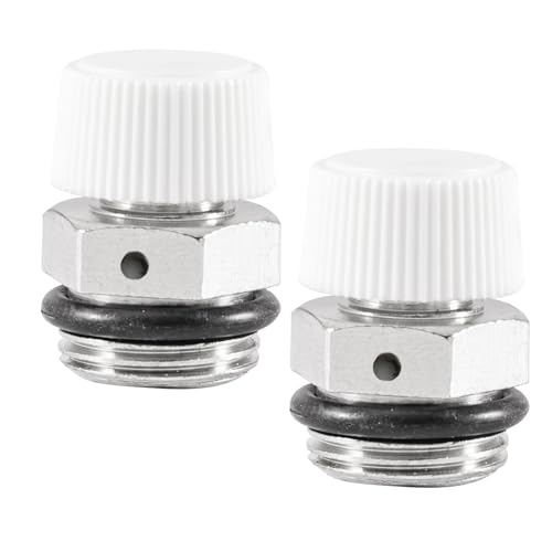 Lot de 2 valves de purge 3/8 en laiton avec tête en plastique, purgeur rapide pour la libération d'air dans les ouvertures d'aération et les radiateurs (3/8)