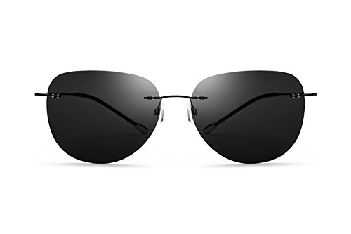 100% Real Titanium No Screw Rimless Polarized Sunglasses For Men Women Ultralight3