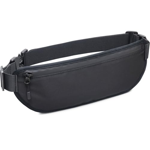 NEXARY セキュリティポーチ パスポートケース ウエストポーチ スキミング防止 海外旅行 薄型 防水 (ブラック)