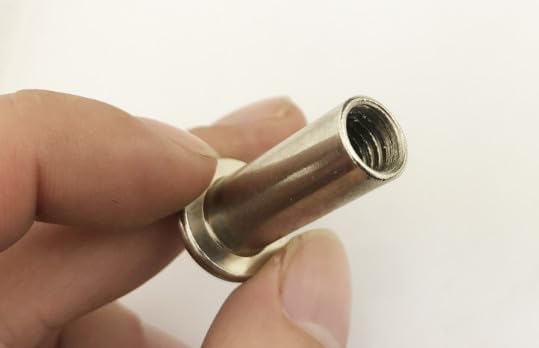 Nickel plated edge oblique flat plate nut six angle M6 cross docking knock nut M6*18