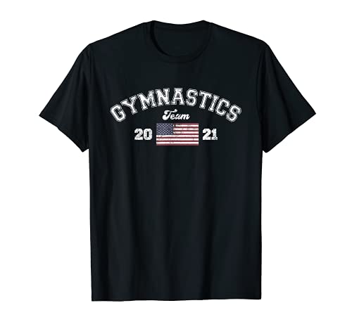 USA 2021 Gymnastics Clothing w/ American Flag Camiseta