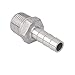Tiuimk 304 Stainless Steel Straight Connector, NPT 1/2inches x 12mm, 12mm Diameter, 5.4cm Length