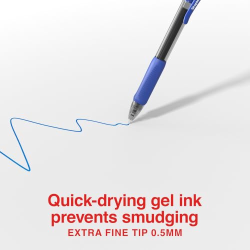 Image of STAPLES ProGel Retractable Gel Pen, Extra Fine Point, 0.5mm, Blue Ink, Dozen