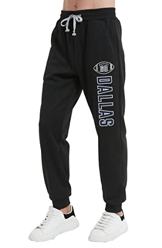 Clor City Classic Mens Embroidery Dallas Sweatpants Active Soft Fleece Jogger Sport Lounge Pants - Black Xl #TOP2