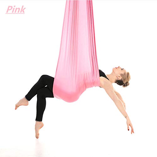 ZZQ/JK Kinder Yoga Hängetuch Anti-Gravity-Yoga Set Aerial Hängematte Yoga Tuch Keine Nähte 1m*2.8m (Color : Pink)