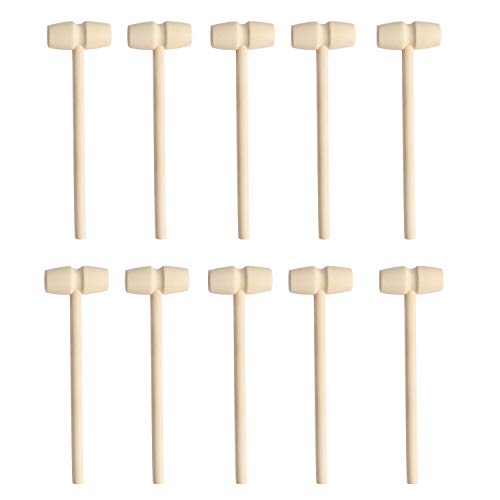 Spwolfrt 10Pcs Mini Wooden Mallet Hammer Massage Tool Craft Diy Handcraft Toys Children Educational Toy For Kids Boys Girls #TOP3