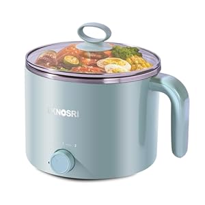 Electric Hot Pot, 1.5L Nonstick Stainless Steel Rapid Noodles Cooker, Portable Mini Pot for Pasta, Shabu Shabu, Egg, Ramen, Oatmeal, Soup with Over-Heating Protection, Dorm Room Essential