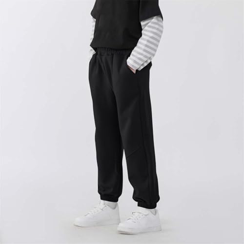 Boys Sweatpants Casual Elastic Wasit Pull On Trouser with Pockets Slimming Fashion Lounge School Pants for Boys 5-15Y2