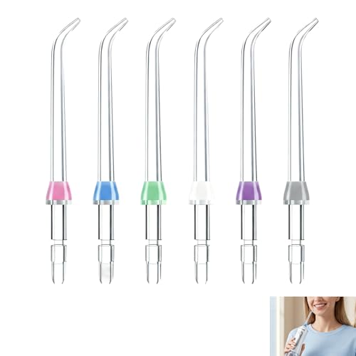 6 Piezas Boquilla Compatible Waterpik, Recambios Compatible Repuesto Water Flosser, Puntas Repuesto Limpieza Boquilla Irrigador Dental Profunda, Accesorios Puntas Irrigador Bucal para Encías