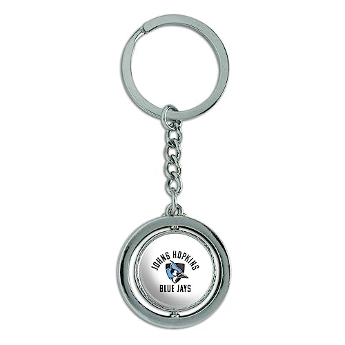 GRAPHICS & MORE Johns Hopkins University Blue Jays Logo Keychain Spinning Round Chrome Plated Metal