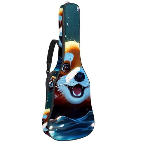 Sac de transport pour guitare acoustique étanche motif raton laveur pour musiciens nomades