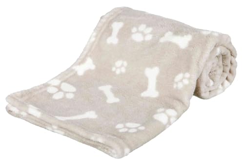 Trixie Manta para Perros Mascotas - Manta Sofa Suave para Mascotas Perros Gatos Cálida Protección, Kenny 75×100cm Beige