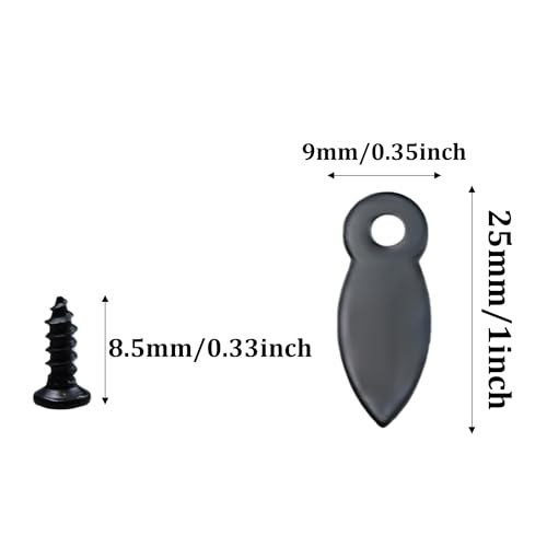 Image of 100Pcs Picture Frame Turn Button Fasteners with Screws, 9x25mm Metal Photo Frame Hardware Backing Clips for Hanging Pictures, Posters, Drawing Crafts - Black