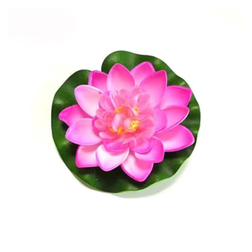 Artificial Lotus Flor de Loto de Espuma Flotante Artificial con Almohadilla de nenúfar, Adorno Realista Perfecto for decoración de Estanque de jardín, 1 Uds. Artificial Fake Flower (Color : 1 pcs-01