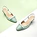 C.Paravano Women's Slingback Low Chunky Heels Mint Round Toe Block Heel Pumps Splicing Bowknot Slip On Fashion Party Dress Shoes,Size8.5