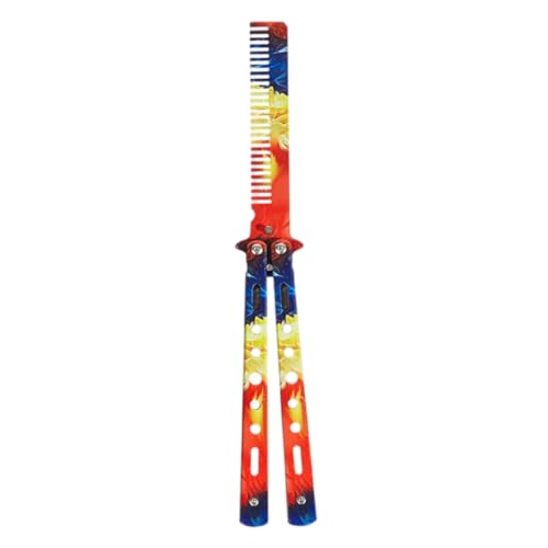 Comb Trainer Stainless Steel Unsharpened Slice Butterfly Training Comb for Beginner ColorfulTrainer