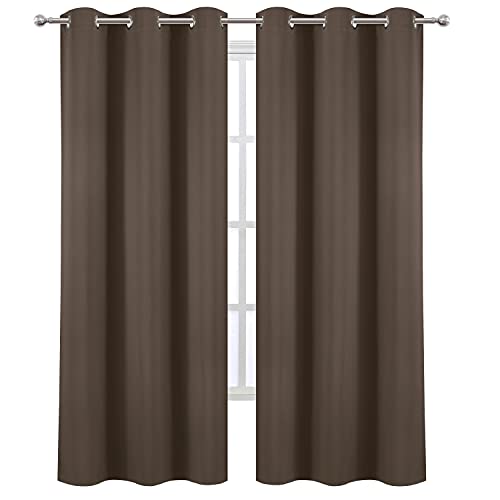 Image of LEMOMO Chocolate Thermal Blackout Curtains /42 x 84 Inch /Set of 2 Panels Room Darkening Curtains for Bedroom