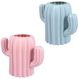 2pcs Cactus Pen Holder Planta de Escritorio Organizador Brocha de Maquillaje Portalápices de Lápices Caja de Almacenamiento Contenedor de Papelería para Escritorio Oficina Portalápices