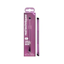 Real Techniques Liner & Smudge Brush, Dual-Ended Eye Brush for Eyeliner, Eyeshadow & Smoky Eye Blending, Precision Detail Makeup Brush with Soft Bristles, Cruelty-Free, 1 Count