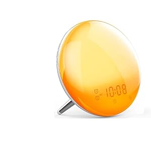 ZXSXDSAX Reveil Smart Wake Up Light Workday Clock Sunrise/Sunset Simulation 4 Remote Control