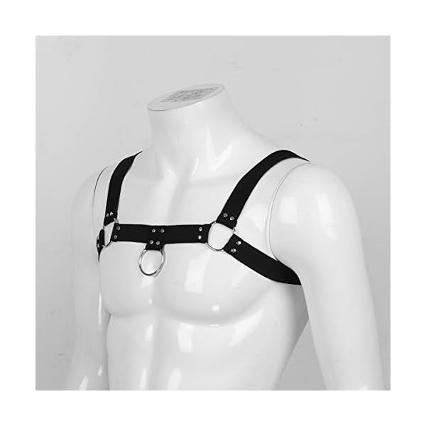 YiZYiF Herren Brust Harness Schulter Brustgurt Riemenbody Männer Körper Gürtel Nylon Brustkorb Fetisch Rollenspiel… – Bild 4