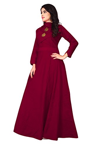 Image of DHRUVI TRENDZ Women's Cotton Regular Fit Kurta