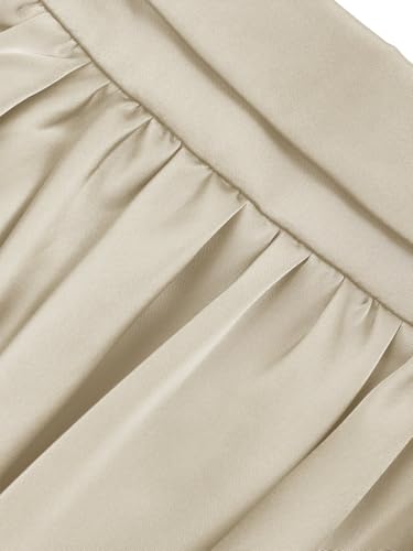 Womens Satin Puffed Bomber Jacket Oversized Batwing Sleeve Lapel Collar Pleated Zip Up Outerwear Shirts4