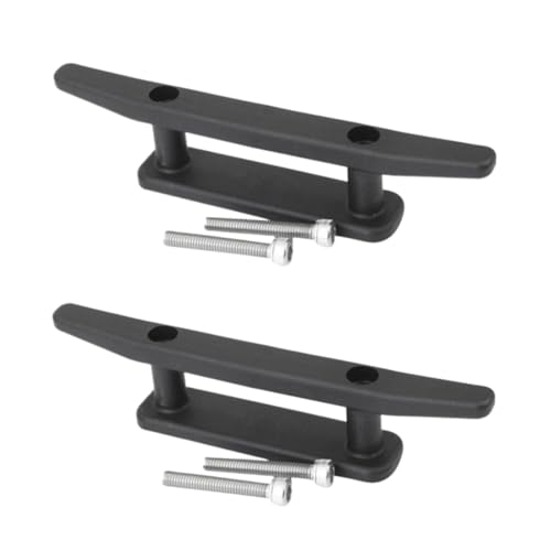 Toyvian 2sets 2pcs Mooring Anchor Deck Splint Accessories for Kayak Boat Canoe Durable Black Cleat with Screws Easy to Install Stable Anchor Support for Watercraft Usage 2pcs*2