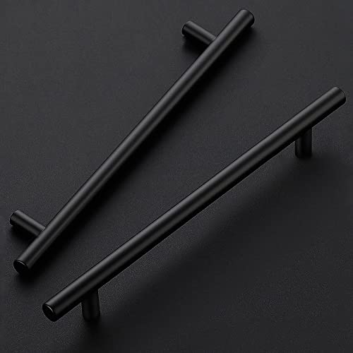 Image of Ravinte 10 Inch Cabinet Handles Matte Black Drawer Pulls Stainless Steel Kitchen Cabinet Hardware Cabinet Pulls 10 inch Length,7-1 /2 inch Hole Center|20 Pack