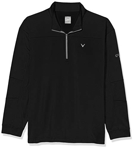 Callaway 1/4 Zip Stretch Waffle Fleece Long Sleeve Golf Sweater, Caviar, Large Tall
