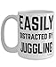 ODDITEES Funny Juggling Mug Easily Distracted By Juggling Coffee Cup 15oz White