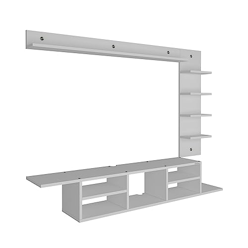 Image of Anikaa Charley Engineered Wood Wall Mount TV Unit /TV Stand /Wall Set Top Box Stand /TV Cabinet /TV Entertainment Unit (White)(Ideal for Upto 55 inch)(D.I.Y)