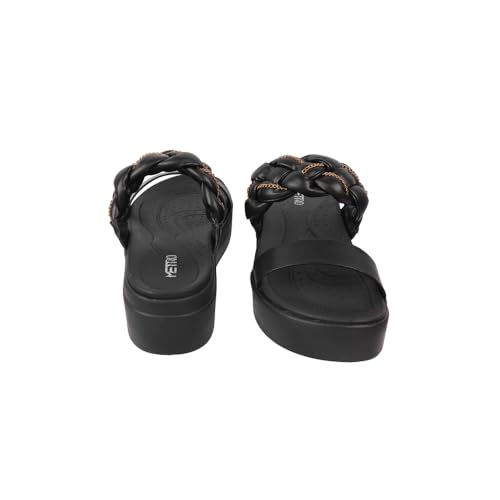 Image of Metro Women Unique Weave-Like Strap Platform Heel Fashion Sandal