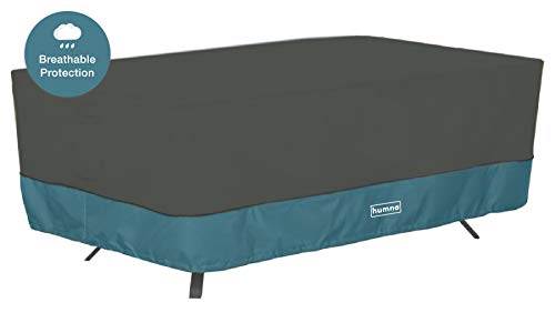 Humno Rectangular Garden Furniture Patio Cover, Waterproof, Weatherproof, Windproof, Breathable 600D Heavy Duty Oxford Fabric with Anti-Splash Treatment for Large Table and Chairs, 250 x 200 x 90 cm
