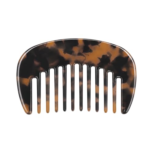 VOCOSTE Wide Tooth Comb, Anti-Static Pocket Size for Curly Hair, Deep Brown