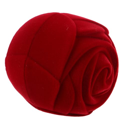 WOFASHPURET Caja Anillo Titular De La Joyería Flocado Rojo