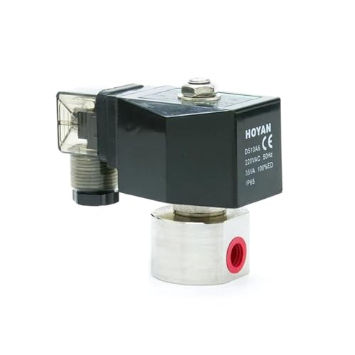 REIUAFWYGV 2 Way Normal Close Pneumatic Water High Pressure Solenoid Valve SPG-02 0-100bar Orifice 2mm Port G1/4' G1/8 AC220V(1/8',AC220V)