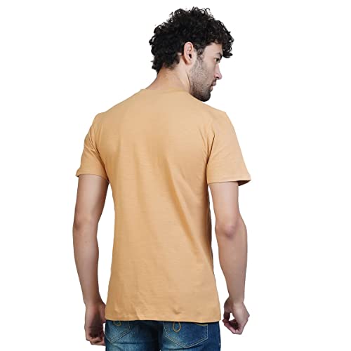 Image of ALMO Henley Tshirts for Men Stylish Fresco 100% BCI Cotton Slub Anti-Bacterial Regular Fit Neck Solid T-Shirts (Pack of 2)
