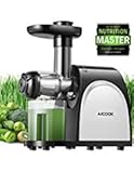 Juicer, Slow Masticating Juicer, Aicook Cold Press Juicer Machine, Higher Juicer Yield, and Drier Pulp, Juice Extractor with Quiet Motor and Reverse Function, Easy to Clean