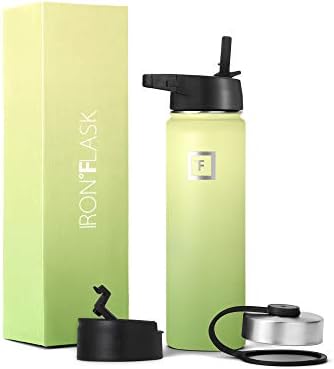 Iron Flask Sports Water Bottle - 945 ml, 3 Lids (Straw Lid), Vacuum Insulated Stainless Steel, Double Walled, Thermo Mug, Metal Canteen