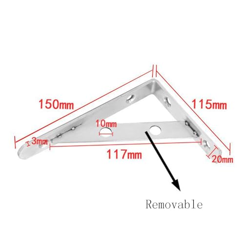 Supports d'étagère pliants durables avec design robuste triangulaire