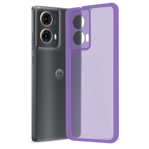 Image of Motorola Moto Edge 50 Fusion 5G / G96 5G Back Cover | Anti-Slip Grip Case | Thin Slim Super Clear | Shockproof Bumper TPU Case for Women Girls (Clear /Purple)