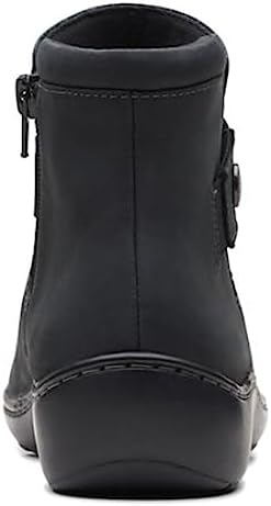 Clarks Women's Cora Rae Ankle Boot, Black Leather, 6 | Image 5
