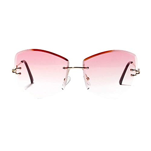 Lunettes de soleil décontractées frameless avec verres colorés transparents style diamant