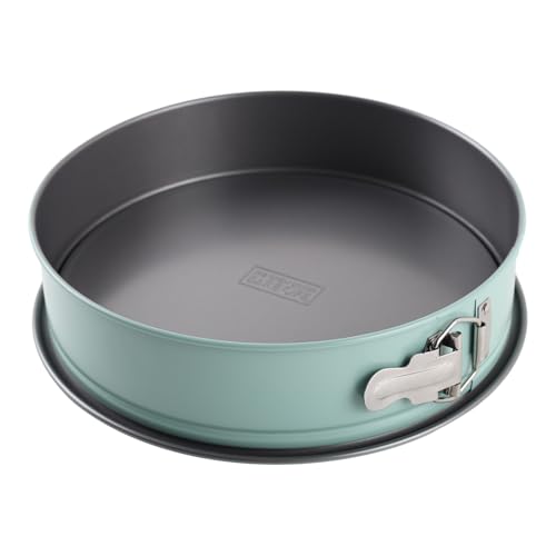 The Great British Bake Off Springform Cake Tin for Baking, Cheesecake Tin, Large Round Spring Form Pan, Non Stick Coated Carbon Steel in Duck Egg Blue, Loose Base, 26cm x 7cm
