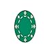 CHH 2602W-GRN 25 Piece Suited Clay Composite Poker Playing Chips, Green and White
